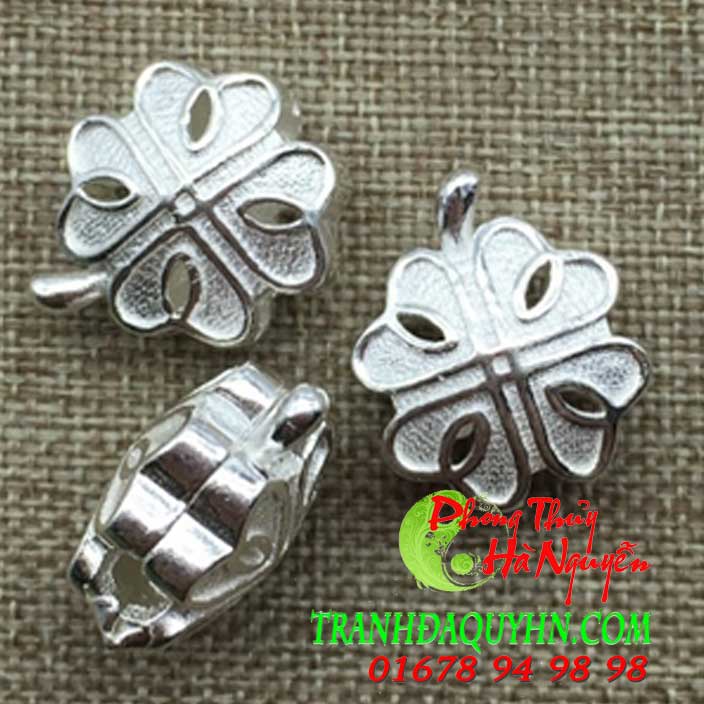 charm bạc cỏ 4 lá - phụ kiện làm vòng tại Hoàng Mai